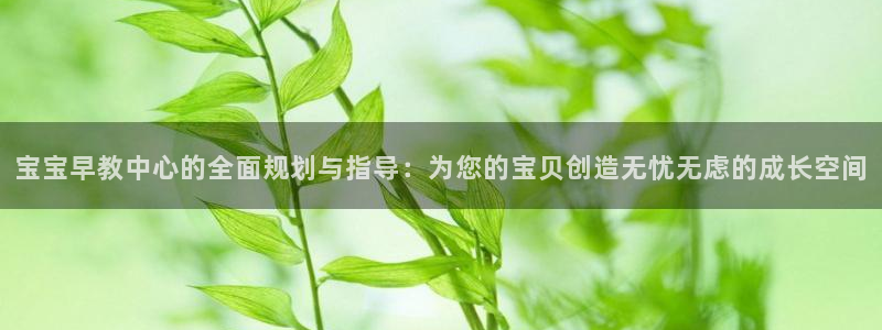 恒行主管6ll5l指定：宝宝早教中心的全面规划与指导：为您的宝贝创造无忧无虑的成