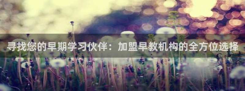 恒行2朱74OOO5：寻找您的早期学习伙伴：加盟早教机构的全方位选择