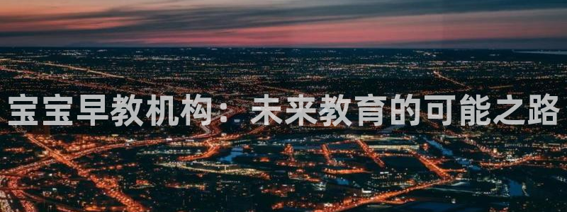 恒行2卫74OOO5：宝宝早教机构：未来教育的可能之路