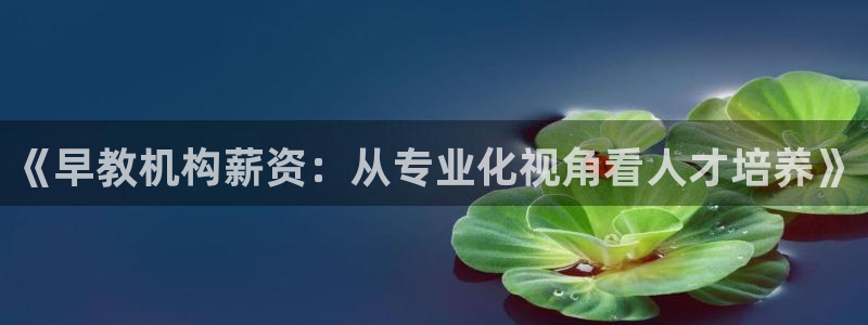 恒行娱乐鸟74ooo5判官：《早教机构薪资：从专业化视角看人才培养》