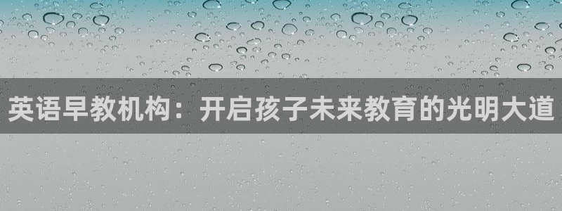 恒行彩票亏5千：英语早教机构：开启孩子未来教育的光明大道