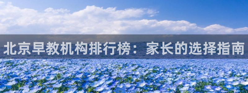 恒行娱乐掏沂74ooo5弛：北京早教机构排行榜：家长的选择指南